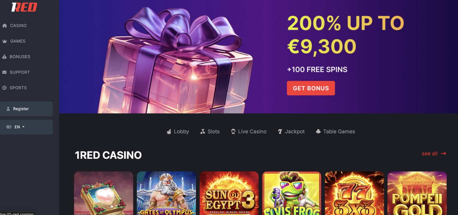 1Red non gamstop casino