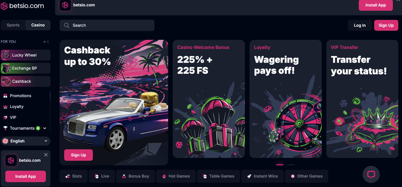 Betsio non gamstop casino uk