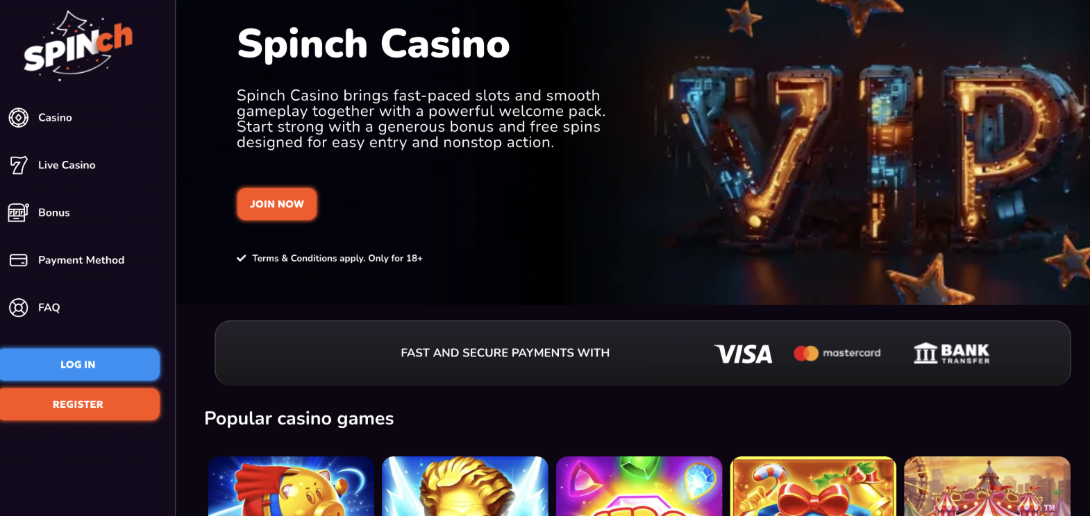 Spinch non gamstop casino